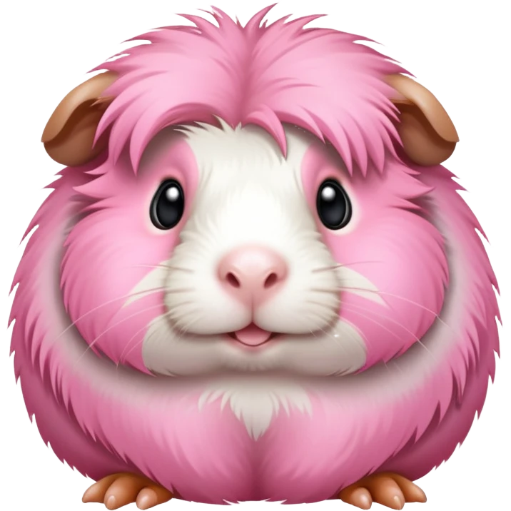 furry silly looking pink guinea pig emoji