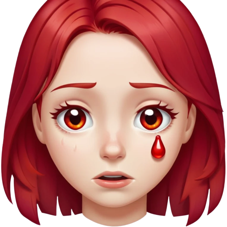Cherry red hair girl crying  emoji