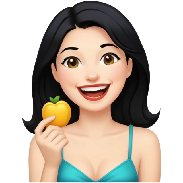 MUJER CABELLO NEGRO SEXI RIENDO emoji