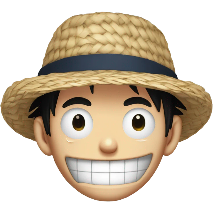 Straw hat luffy from one piece crying emoji