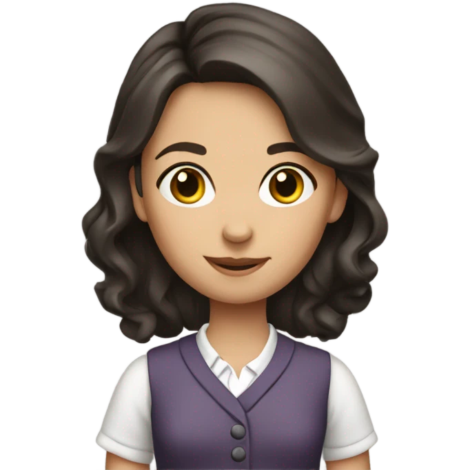 young brunette kindergarten teacher  emoji