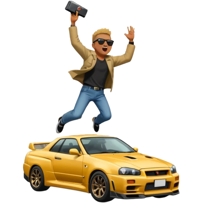 Nissan Skyline R34 Gtr Fall in CLIFF Man screaming  emoji