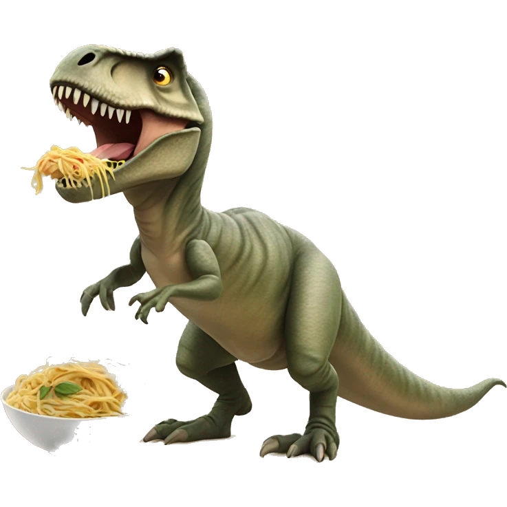 T. rex eating spaghetti  emoji