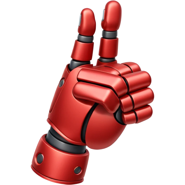 robot hand closed fist but the thumb is up and make the color of the robot  in the shade red emoji