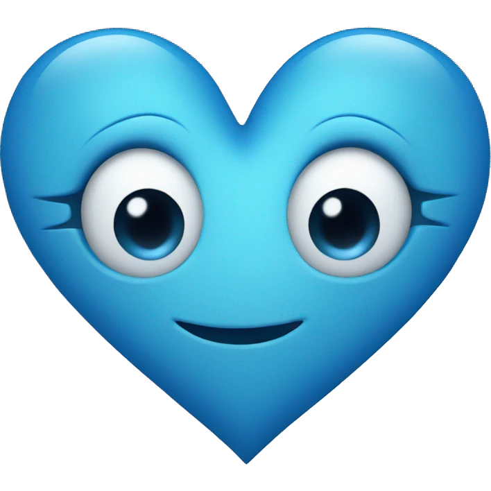 Blue heart with blue butterfly  emoji