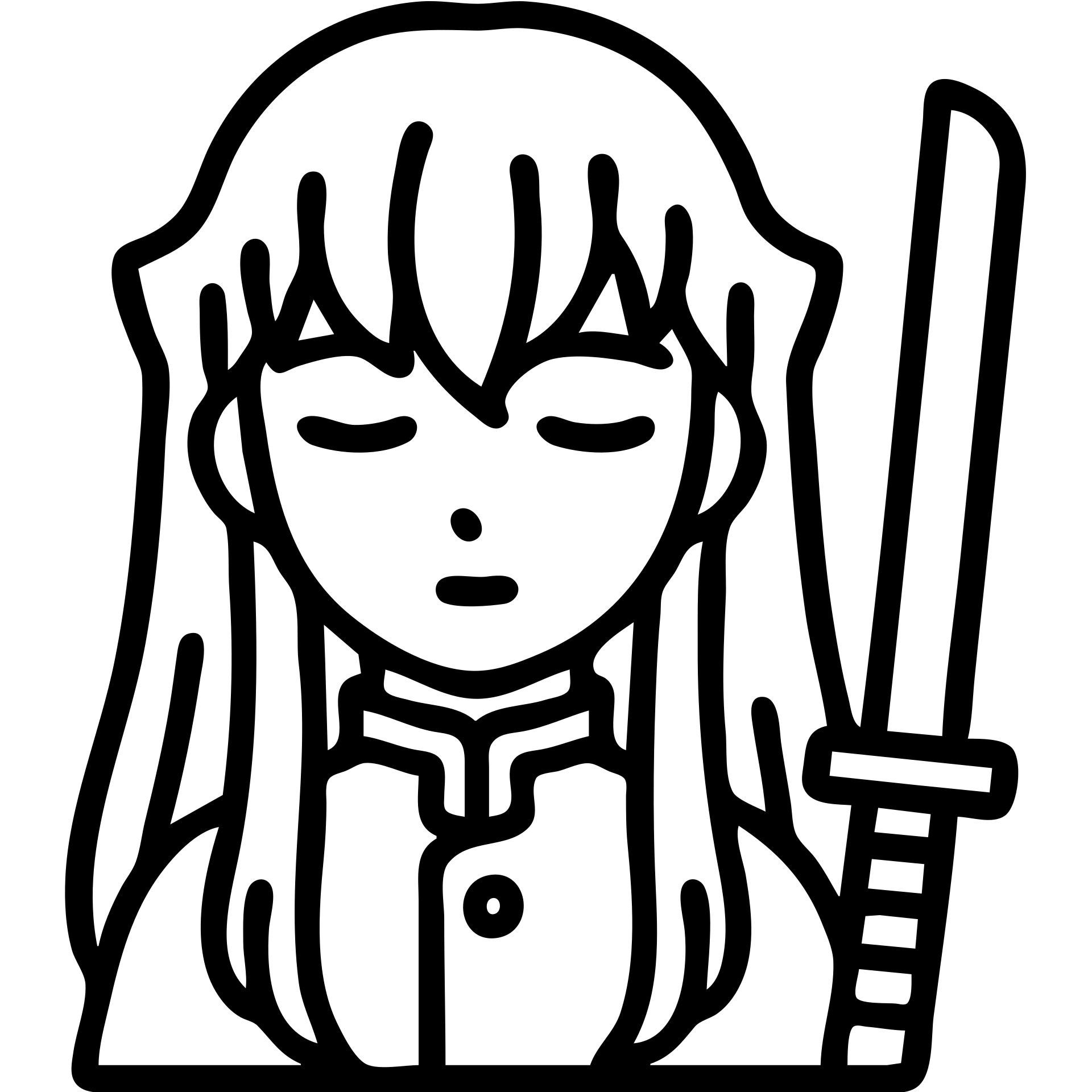 Muichiro Tokito from Demon Slayer, outlined icon style, calm expression, sword visible emoji