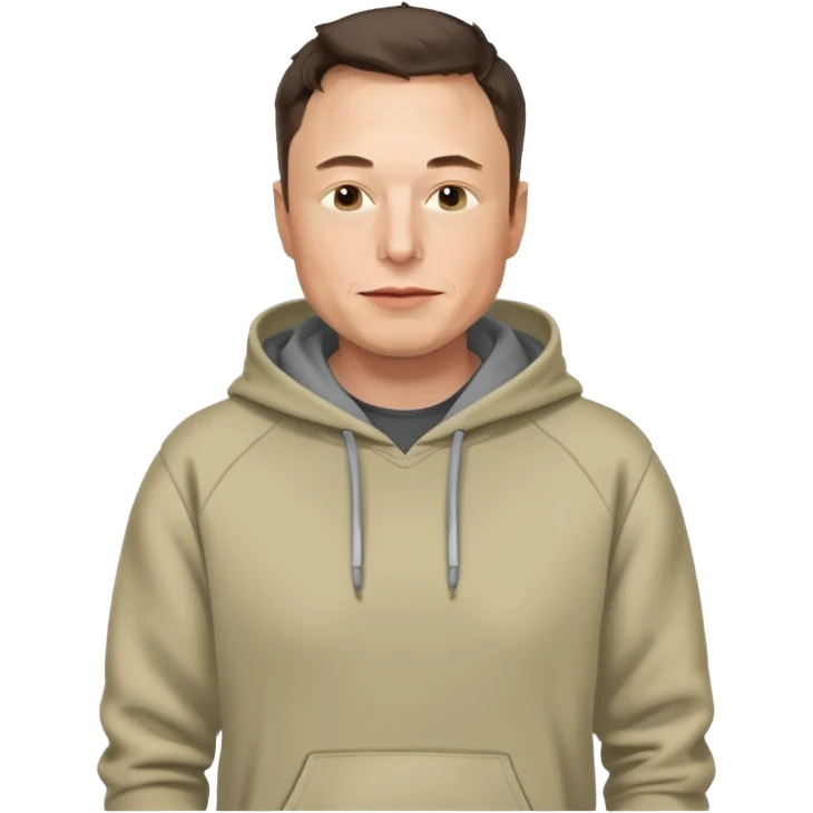 elon musk in gray hoodie full height emoji