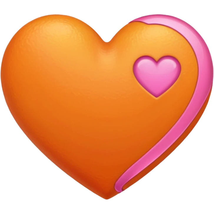 orange heart with pink highlights emoji