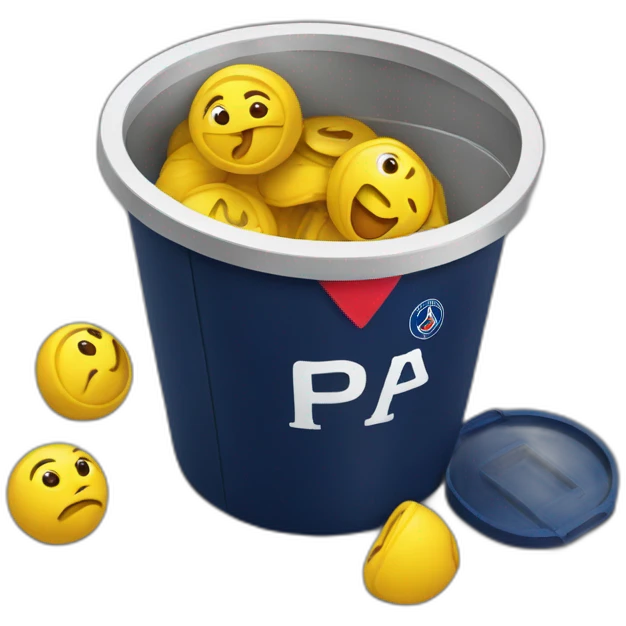 Le psg dans une poubelle emoji