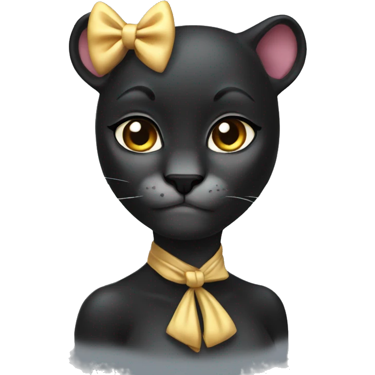 Panther wearing bow and she is coquette  emoji