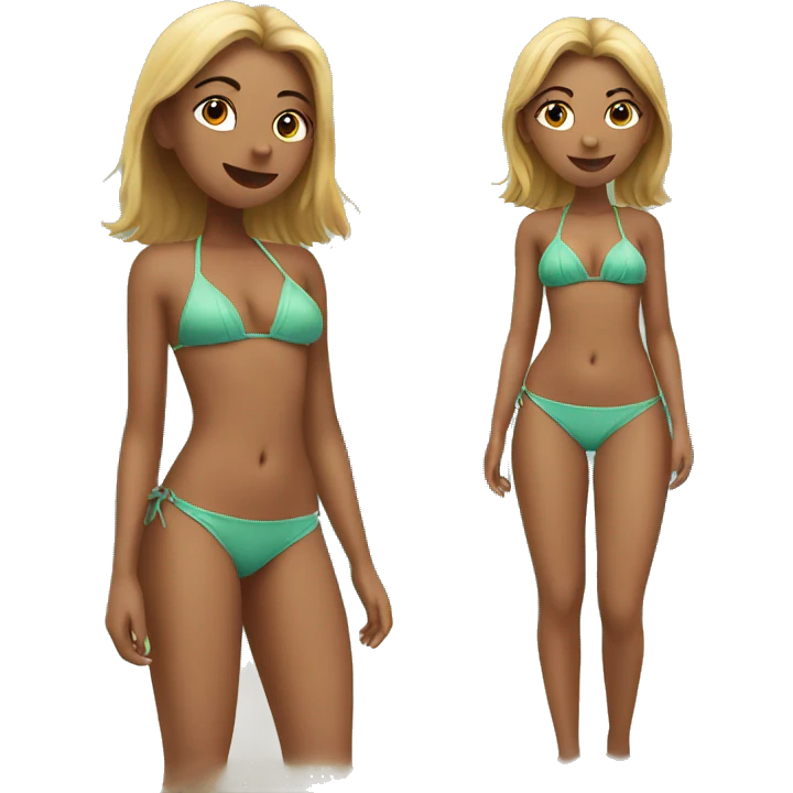 Girl in bikini on beach emoji
