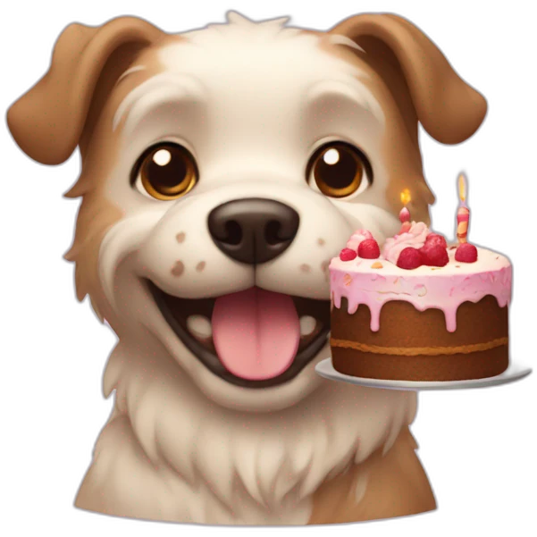 Dog with cake emoji