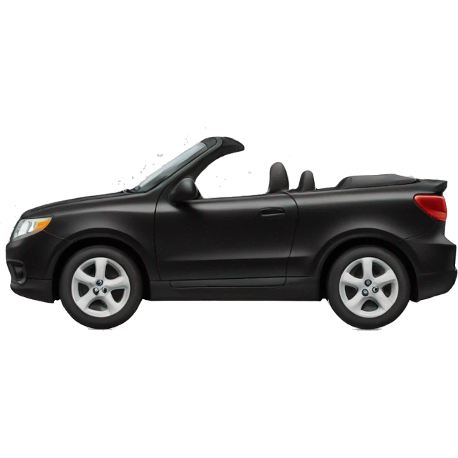 Black and white car with black nose emoji