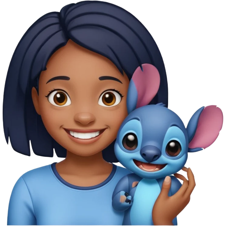 stitch from lilo and stich and black girl  emoji