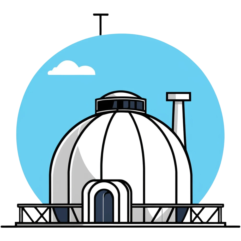 High-altitude observatory surrounded by clouds emoji