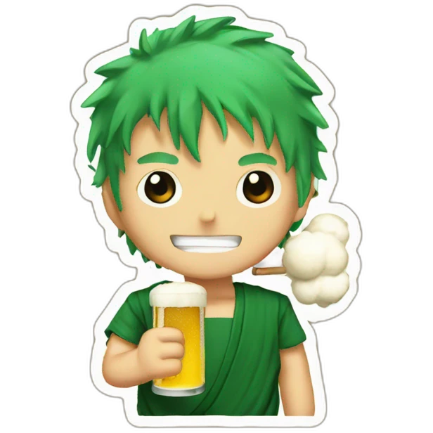 Zoro whit beer emoji
