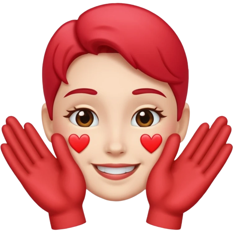 Kissing face with heart hands emoji