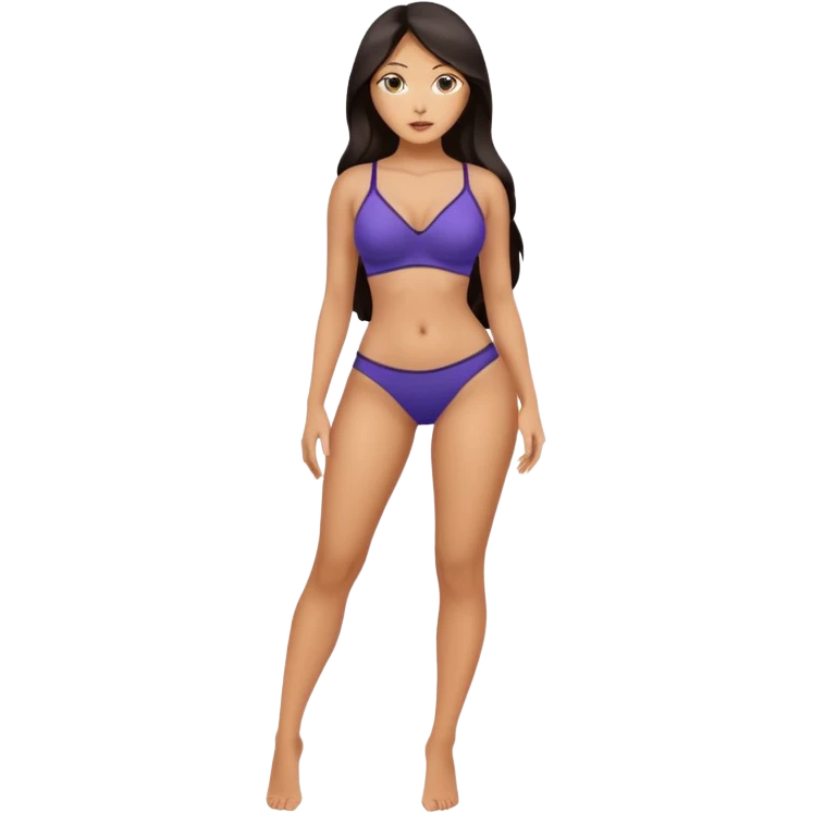 asian nude woman standing in sexy pose, beautiful face, full body, long dark hair emoji