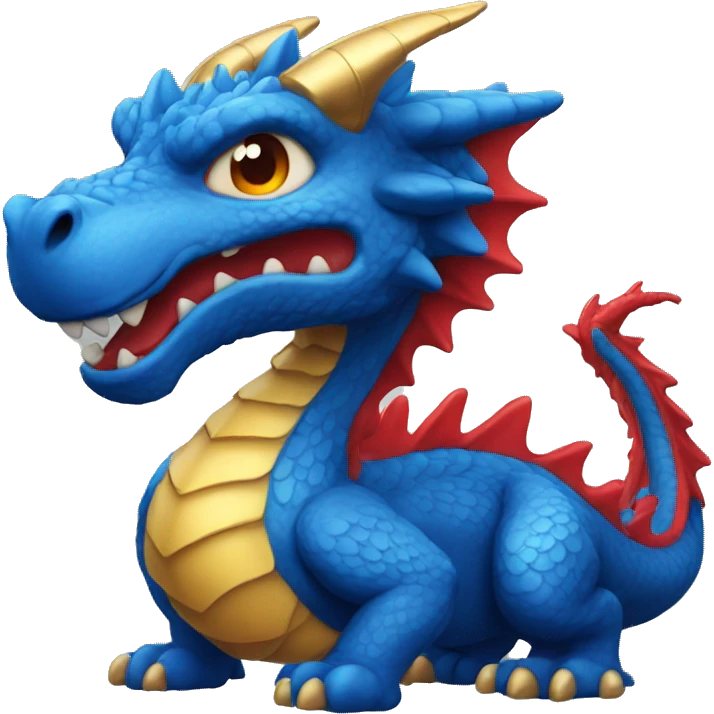 Blue red gold dragon emoji