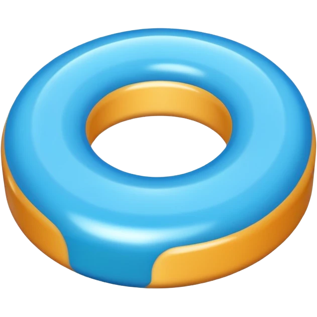 blue ringed-shaped candy with oval inside emoji