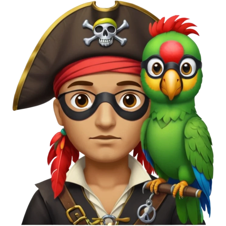 pirate and parrot emoji