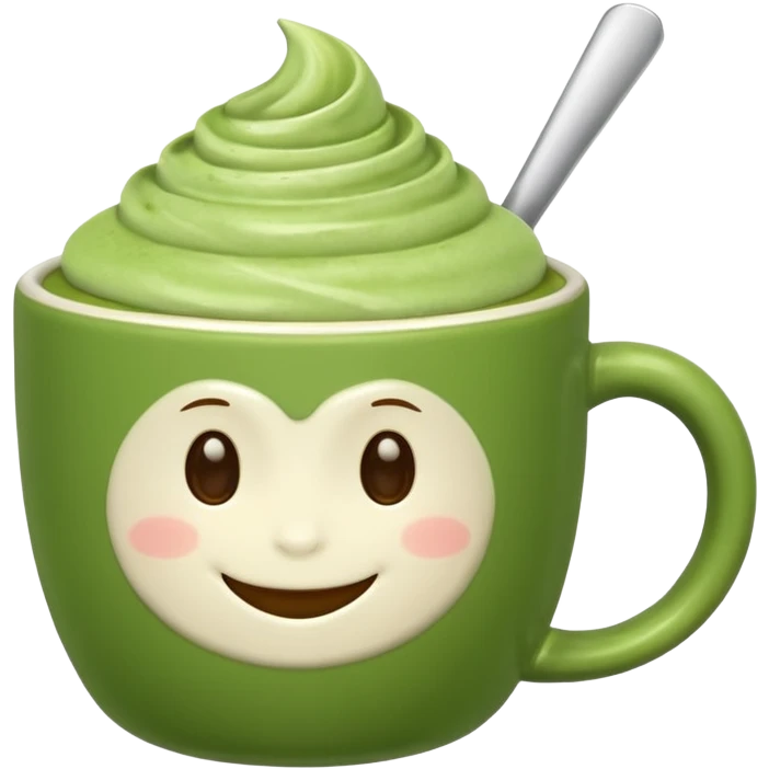 Smilling matcha latte emoji