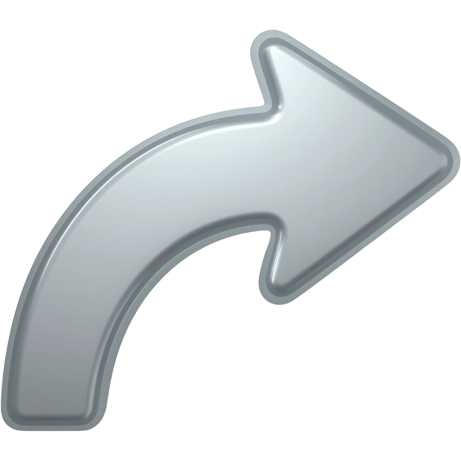 puedes hacer una flecha curvada señalando hacia la derecha emoji