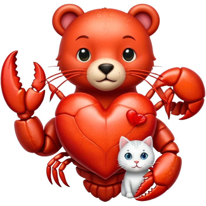 Bear cat lobster heart emoji