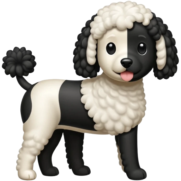 Un caniche blanco y otro caniche negro emoji
