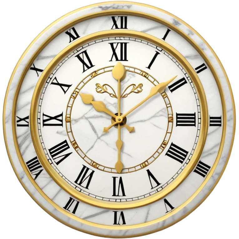 White marble with gold stone Clock emoji