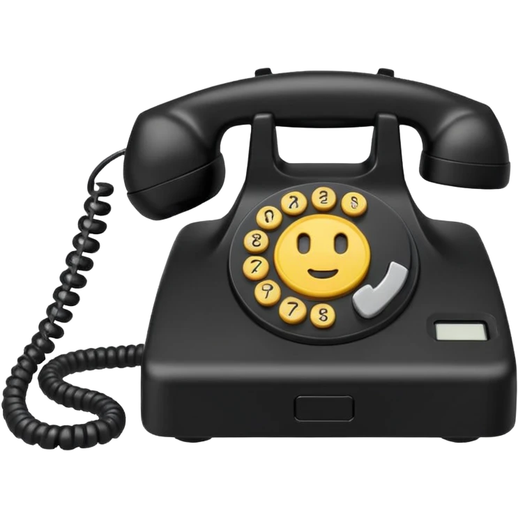 Black office phone emoji