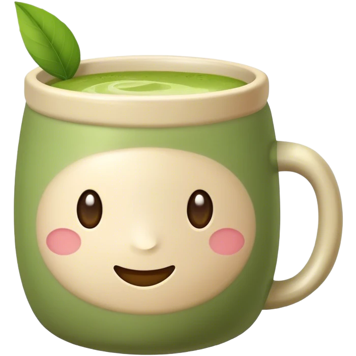 realistic looking matcha in all beige mug emoji