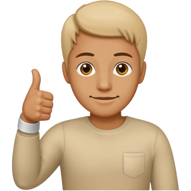 thumbs up closeup light beige sleeve emoji