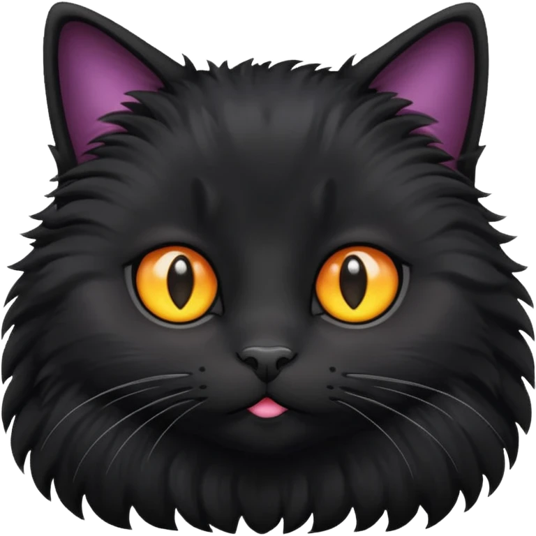 Black fluffy cat  emoji