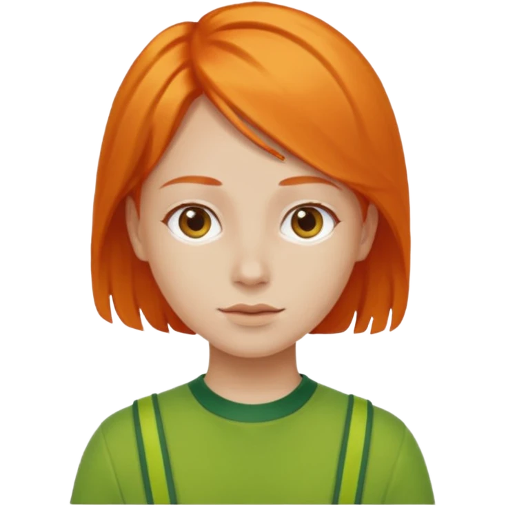 orange hair green outfit emoji