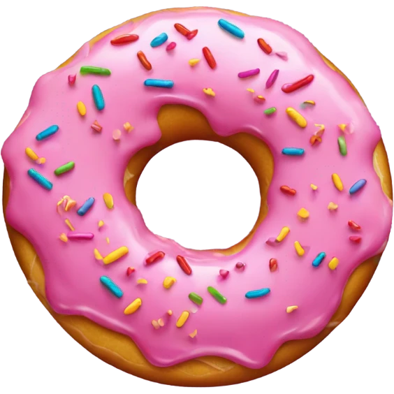 Pink donut with sprinkles emoji