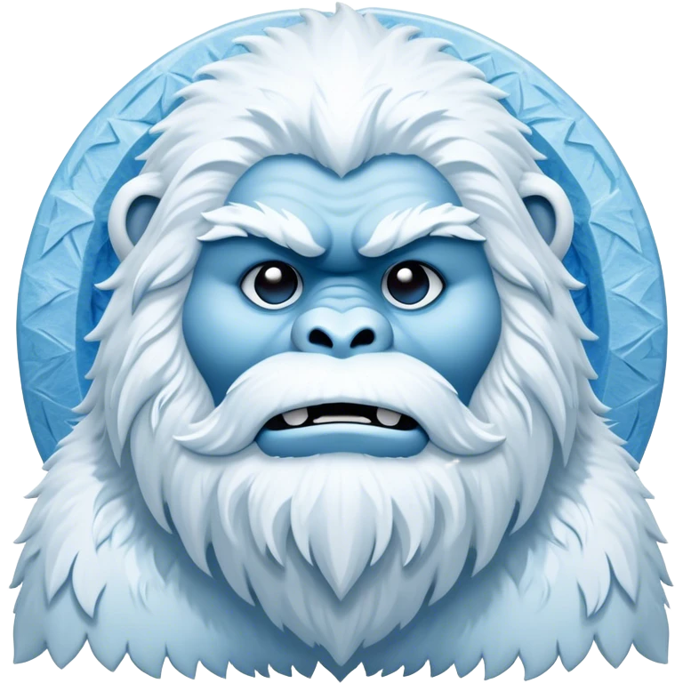 Cinematic Noble Yeti Portrait Emoji, Grand and enigmatic, with a towering, snow-dusted figure in pristine whites and cool blues, exuding ancient, mystical wisdom and stoic majesty, simplified yet exquisitely detailed with frosty textures, glowing with a gentle, icy outline that captures the awe-inspiring presence of a guardian of the frozen wilds! emoji
