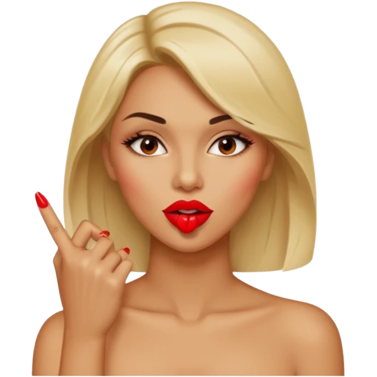 Chica mordiendose el dedo índice sexi emoji