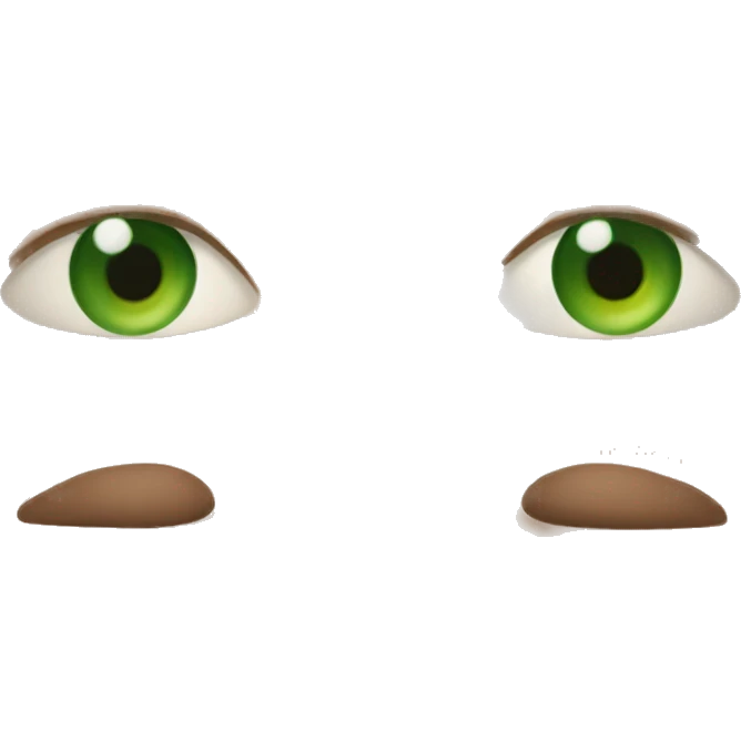 One green eye and one green and brown mixed eye emoji