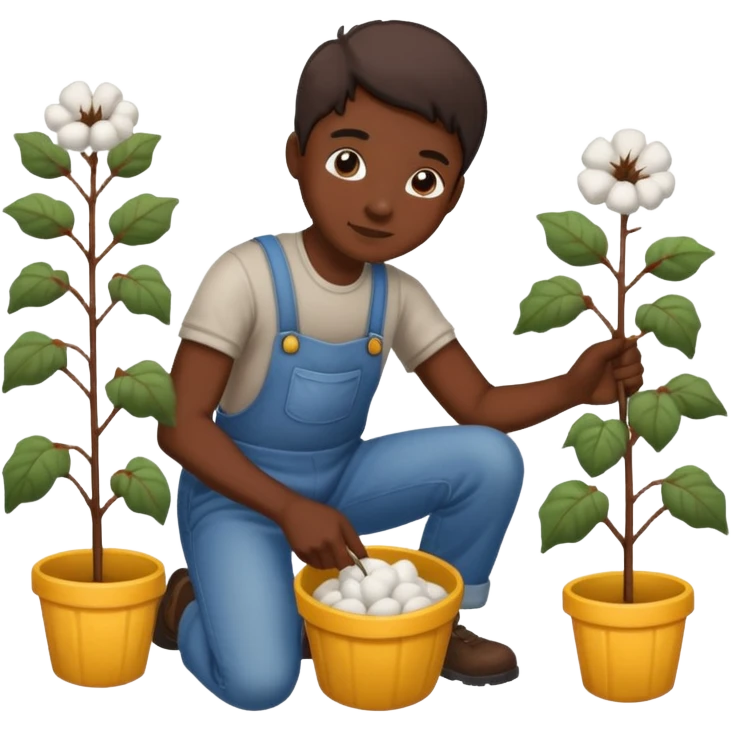 Slave picking cotton emoji