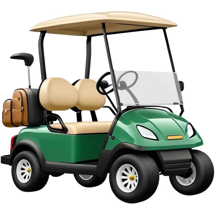 Club car golf cart with golf club bags emoji