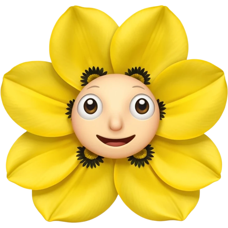 five leaved yellow anemone eyes mouth emoji