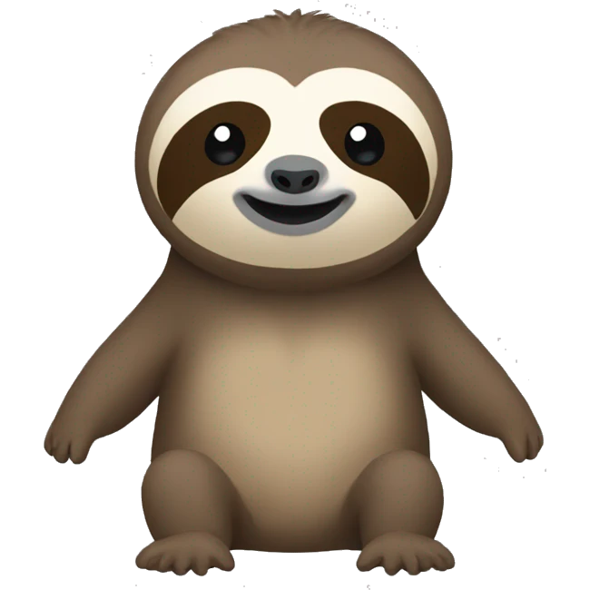 sloth emoji front view, full body emoji