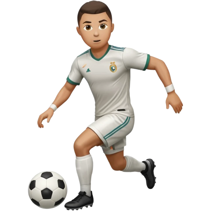 Ronaldo dribbling with a football emoji
