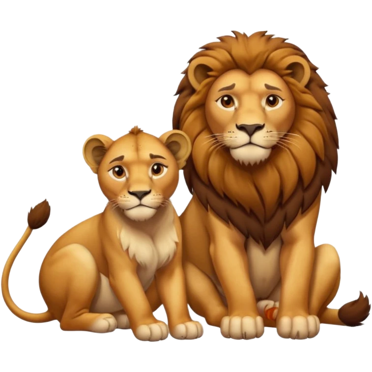 Lion and lioness at rest emoji