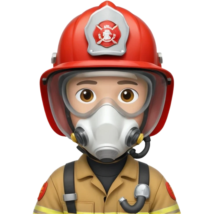 Firefighter with respiratory protection white color helmet emoji