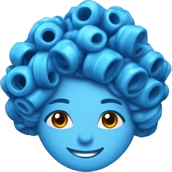 blue hair curler  emoji