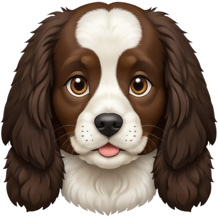 Собака русский кокер спаниель черно-белого цвета emoji