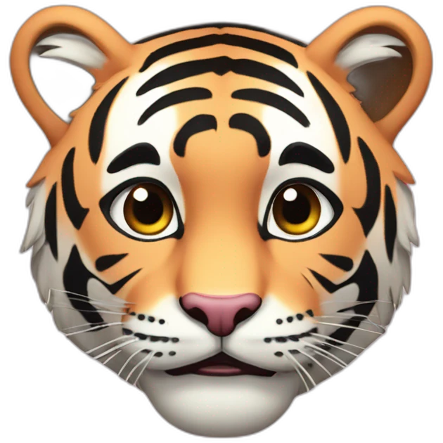 tigre de color rosa emoji