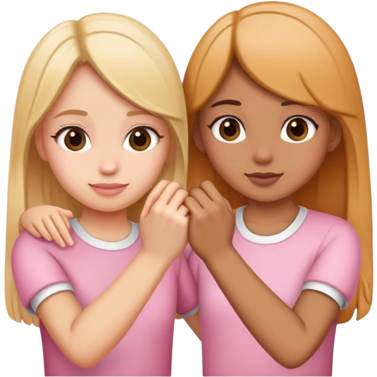 Two girls making a pinky promise  emoji